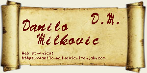 Danilo Milković vizit kartica